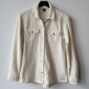 Eddie Bauer Fleece Shirt Women's Medium in Ivory